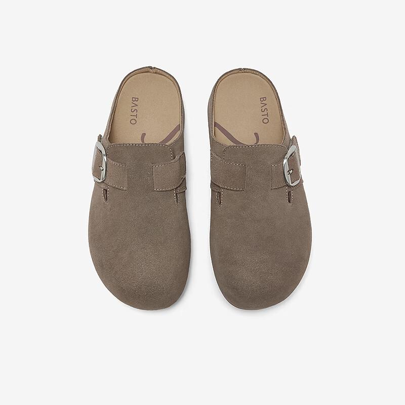 BASTO Flache Freizeit-Halbschuhe zum Hineinschlüpfen für Damen mit offener Zehenpartie