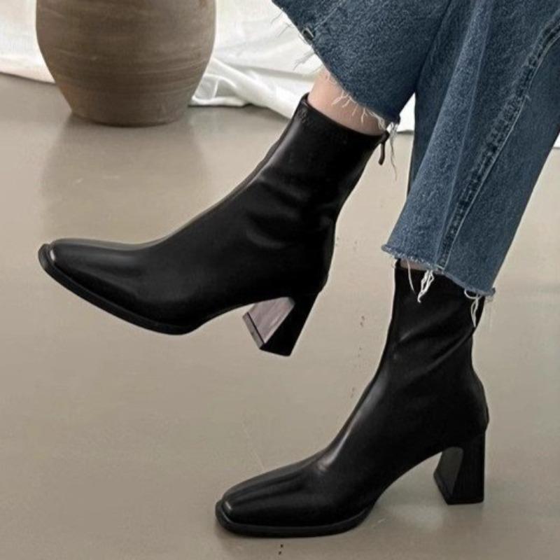 High Heels Women Ankle Boots Chunky Fashion Goth Heeled Shoes New Trend Pumps  Winter Casual Cozy Woman Chelsea Botas Mujer