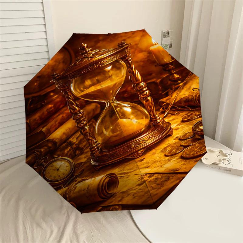 

1PC Hourglass Candle Umbrella-8-Rib Reinforced, Automatic Open, Lightweight & Durable, Fashion Accessory for Outdoor-D399