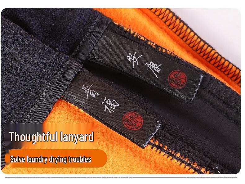 Men's Winter Warm Fleece Pants for Middle-aged and Elderly