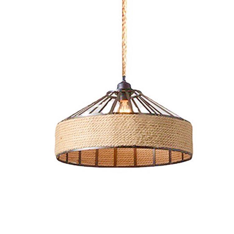 Retro Industrial Hemp Rope Diamond Light for Restaurant, Cafe, Bar, and Loft