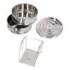 2-Tier Steam Pot 304 Stainless Steel Steaming Pot Durable Stackable Steamer  Pot-in-Pot Cooking