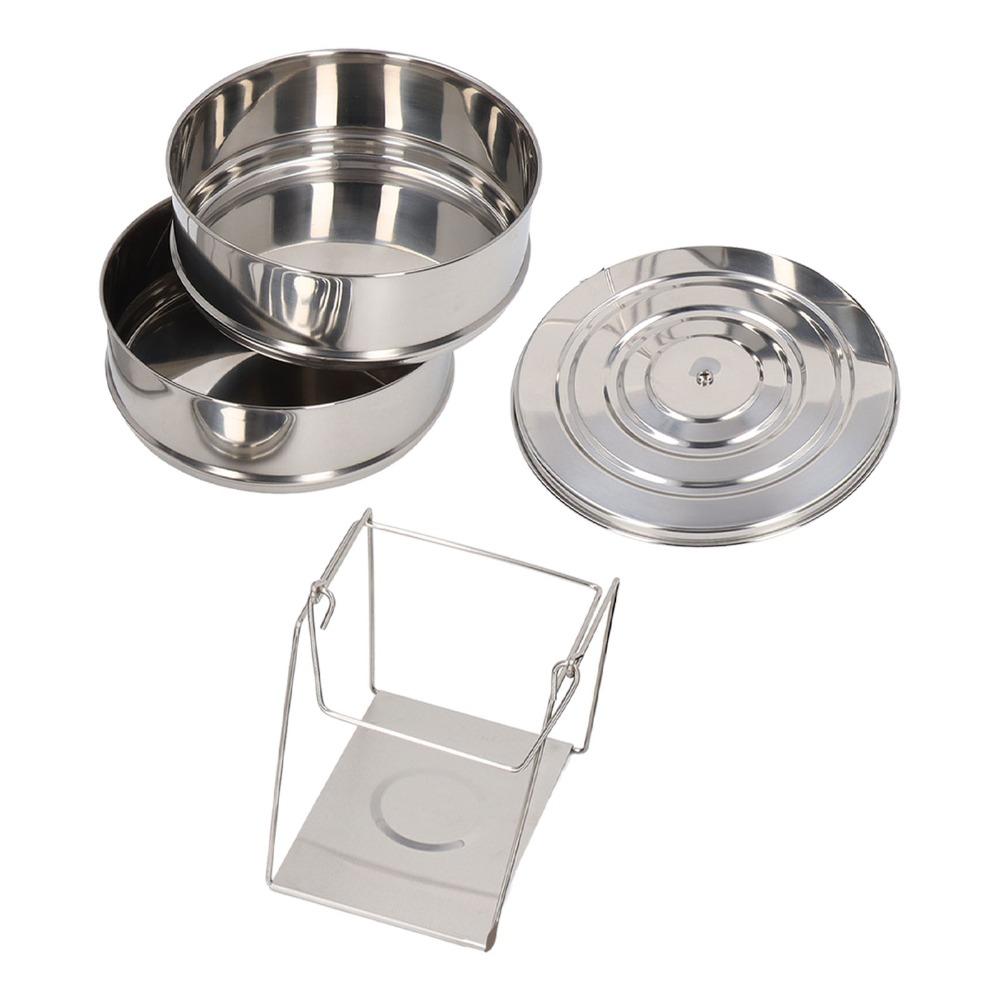 2-Tier Steam Pot 304 Stainless Steel Steaming Pot Durable Stackable Steamer  Pot-in-Pot Cooking