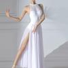 Women's Sleeveless Halter Ballet Leotard - Summer Style with Mesh Splice, Ideal for Art Exam Practice.
