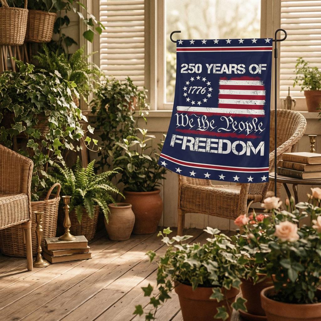 The People 1776-2026 Flag Memorial Day Patriotic 250th Birthday 250 Years United States Indoor Garden Decoration (250 YEARS)