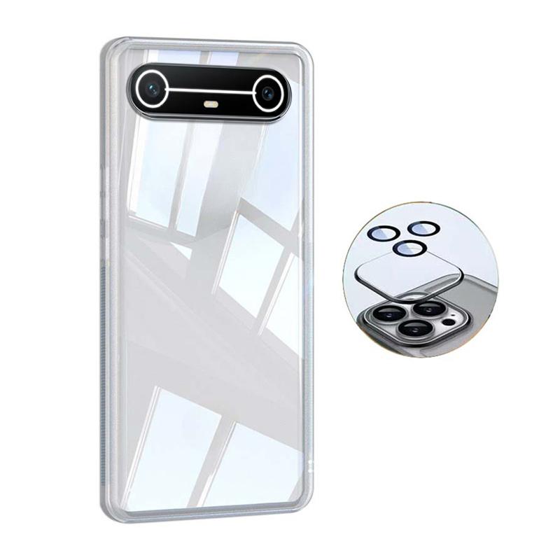 For Tecno Spark Slim Case Camera Protection Semi Transparent Soft Silicone Shockproof with Lens Protector Films for Tecno Spark Slim Back Cover