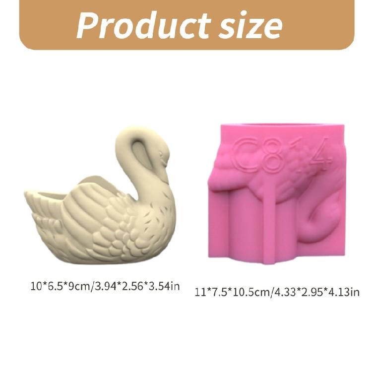 Stylish Cygnus Shaped Sturdy Silicone Mould for Craft Supplies Flower Pots and Pen Holders from Resin Decoration