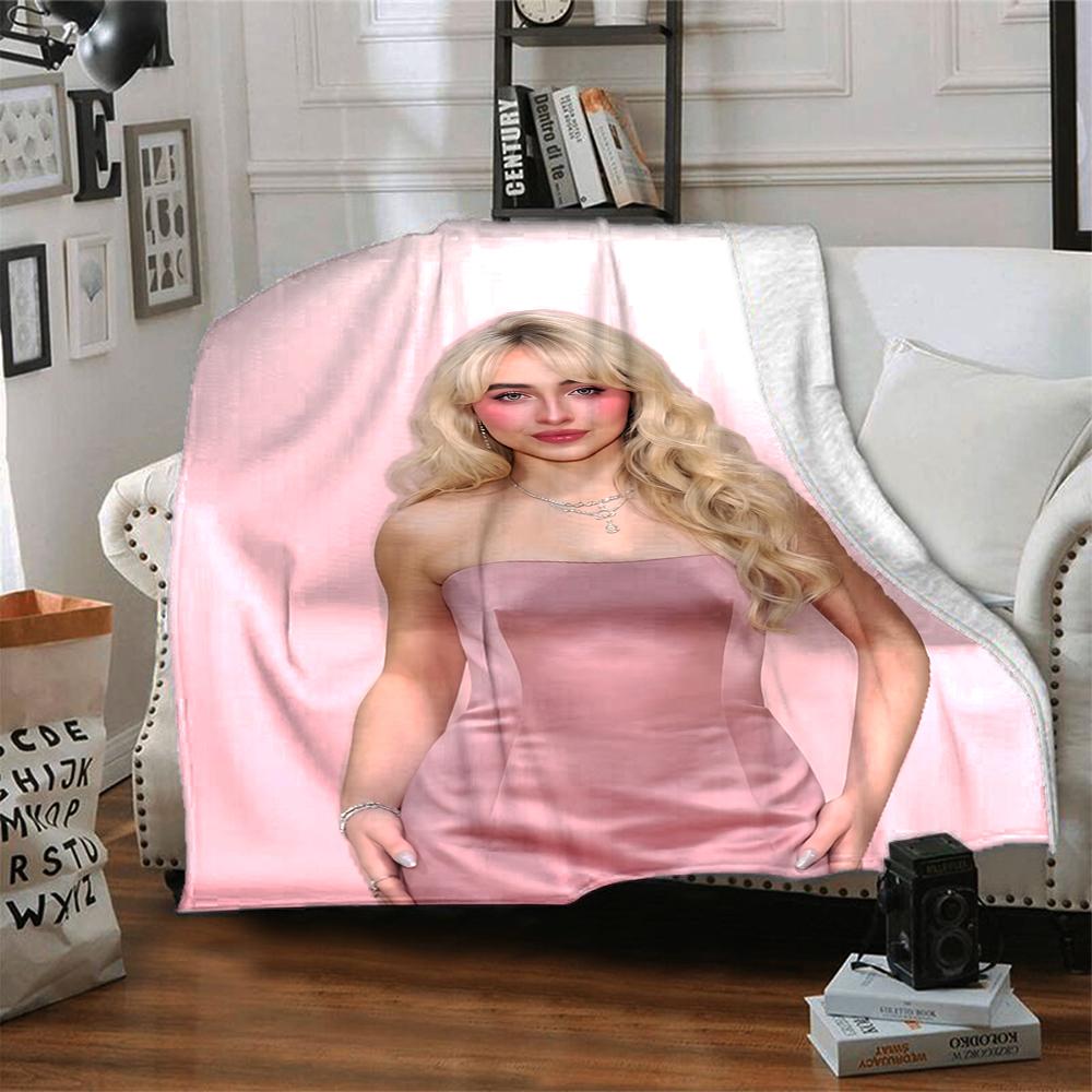 Sabrina Carpenter Blanket Soft Throw Blanket For Home Bedroom Bed Sofa Travel Office Solid Christmas Blanket