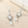 Bohemian Style Teardrop-shaped Imitiation Moonlight Stone Dangle Earrings Women Elegant Exquisite Banquet Party Pendant Earrings