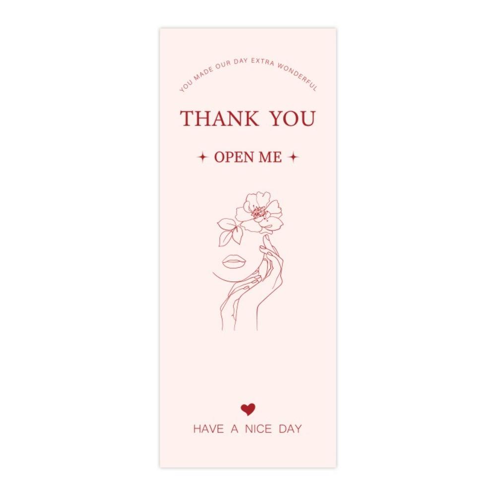 50pcs Handmade Thank You Sticker Rectangular Stickers Delicate Seal Labels  for Birthday Wedding