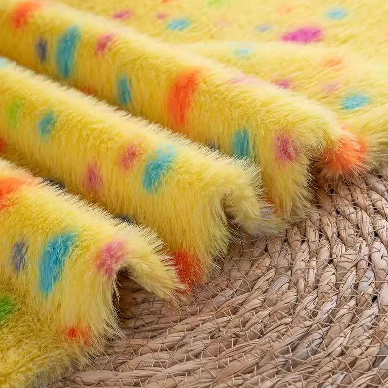 1yard High End Mink Print Plush Fur Fabric Handmade DIY Toy Pillow Background Fabrics for Clothing Pelliccia Finta Tessuto