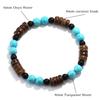 Handmade Natural Coconut Husk Beads Bracelet For Men Volcanic Rock Tiger Eyes Howlite Stone Braslet Wooden Braclet Accessories