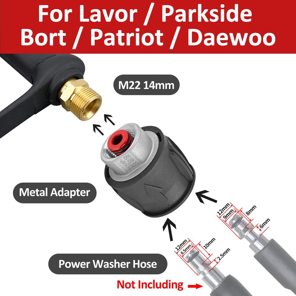 Pressure Washer Water Gun Kit for Car Cleaning Hose Connector For Karcher Nilfisk Parkside Bosch Quick Connector Nozzles