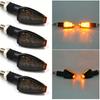 4Pcs/Set New Universal Motorcycle LED Turn Signals Long Short Turn Signal Indicator Lights Blinkers Flashers Amber Color Parts
