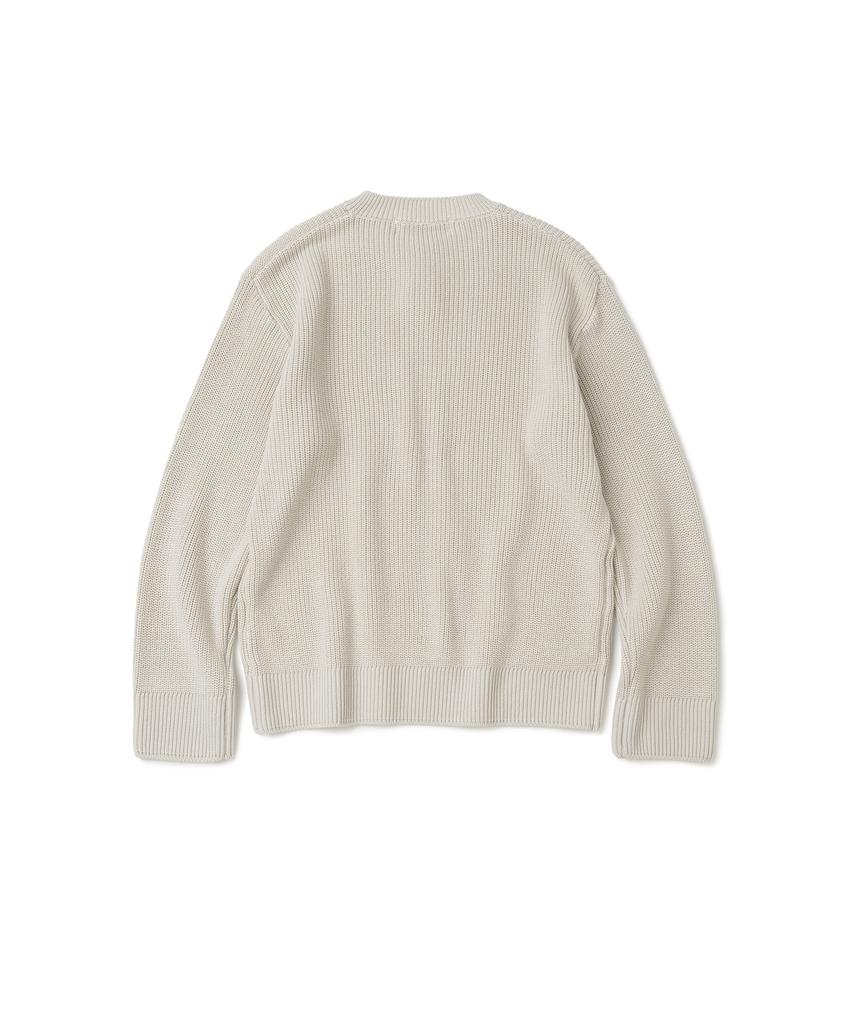 KNITTED Cotton Henley Neck Waffle Knit Swiss