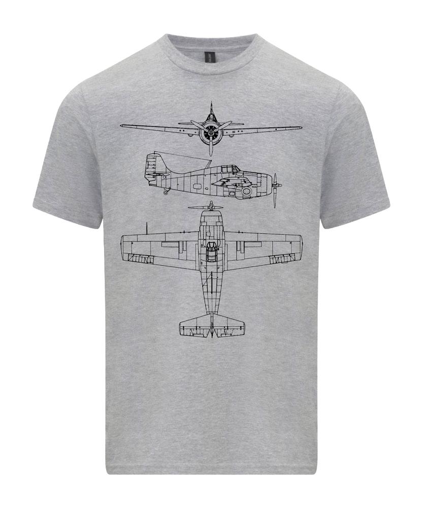 F4F Wilat TShirt Technical Drawing Blueprint Fighter USAF WW2 Shirt