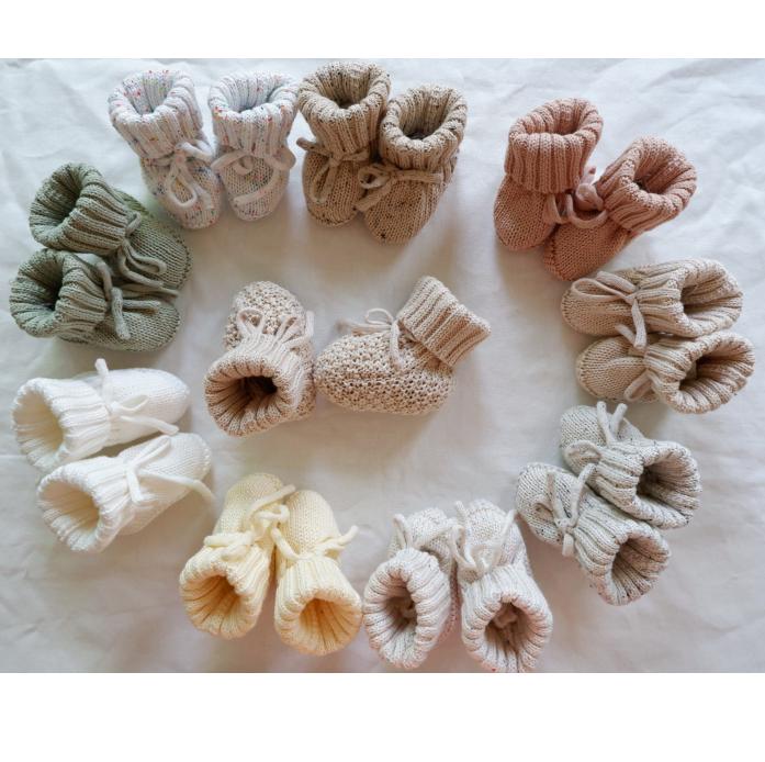 Birthday Footwear for Toddler Girls Baby Booties Sock Shoes Hand Knitting Crochet Boy and Girl Cozy Shoes for 0 To 12 Months