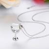 Fashion Women Wine Glass Pendant Cubic Zirconia Long Chain Necklace Jewelry