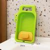 Cartoon Crocodile Wash Board Thickened Hand Wash Laundry Boards Dirty Clothes Washboard with Soap Holder Design for Underwear Lingerie Cleaning
