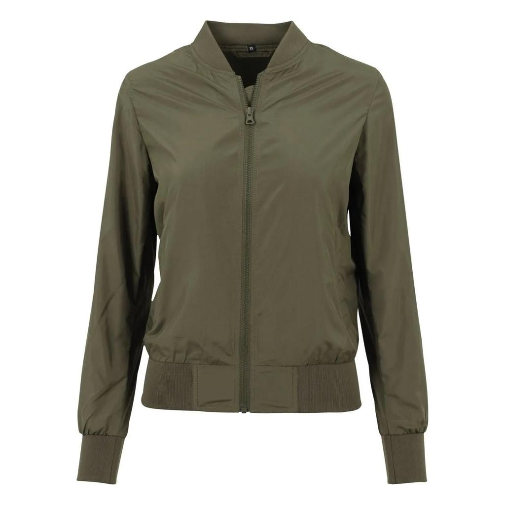 Build Your Brand Womens/Ladies Nylon Bomber Jacket