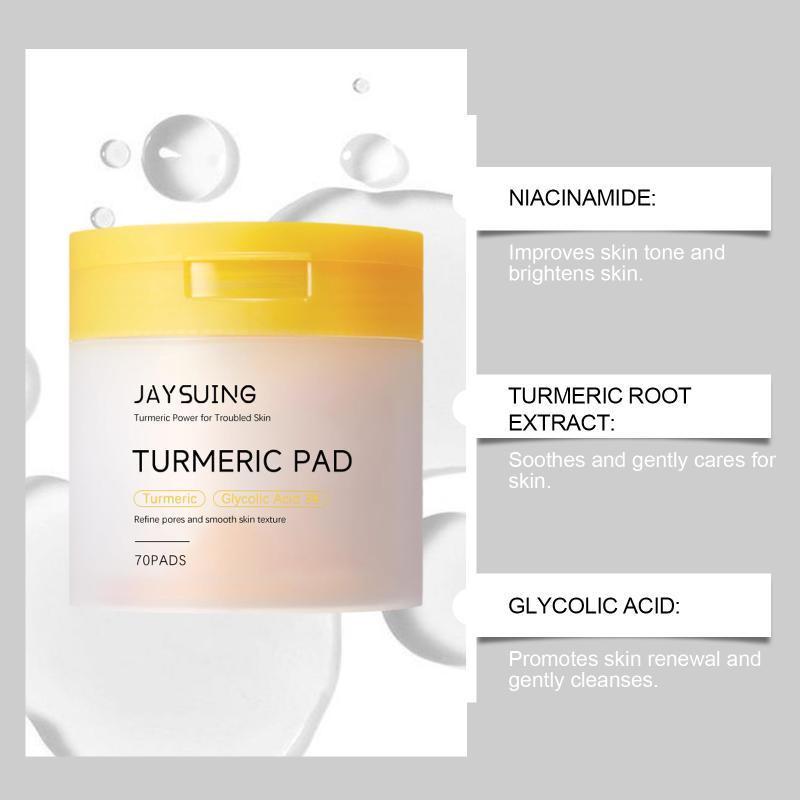 Turmeric Pore Cleaning Cotton Pad Soothe Skin Improve Skin Tone Clean Pores Prevent Pore Blockage Facel Exfoliating Cotton Pads