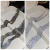Copper Full Rhinestone Necklace Korean Style Rhinestone Tie  JK Uniform Decoration
