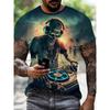 Gorąca Wyprzedaż Goth Halloween Męski T-shirt z Nadrukiem 3D Horror Joker Czaszka Okrągły Dekolt Krótki Rękaw Unisex Koszulka Top Męski Tee