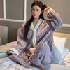 Damen Herbst- und Winterwarmer Pyjama Hausanzug Mädchen Hoher Wert Samt Verdickt Locker Koreanische Studenten Korallenfleece Hausanzug