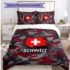 Switzerland Football Printed Bedding 3 Piece Set Cozy Breathable Bed Cover Set As Housewarming Holiday Gift