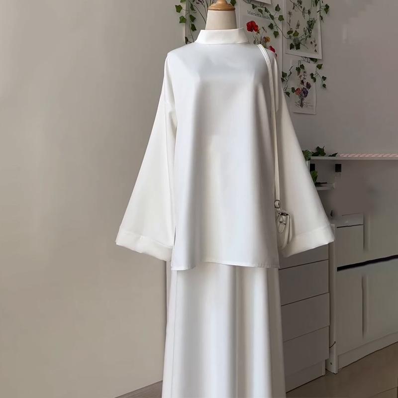 2025 European and American Amazon Cross-border Women's New Elegant and Sophisticated Comfortable Loose Casual Solid Color Suit Dress
