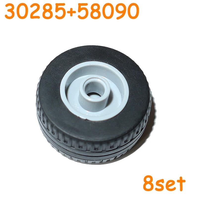 Tire Wheels Car Truck Hub Technical Bricks MOC Motorcycle Building Blocks 30285 18976 55982 55981 89201 92402 58090 35578 56891
