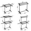 Versatile Foldable Clothes and Towel Drying Rack with Storage Shelf for Balcony or Floor Use