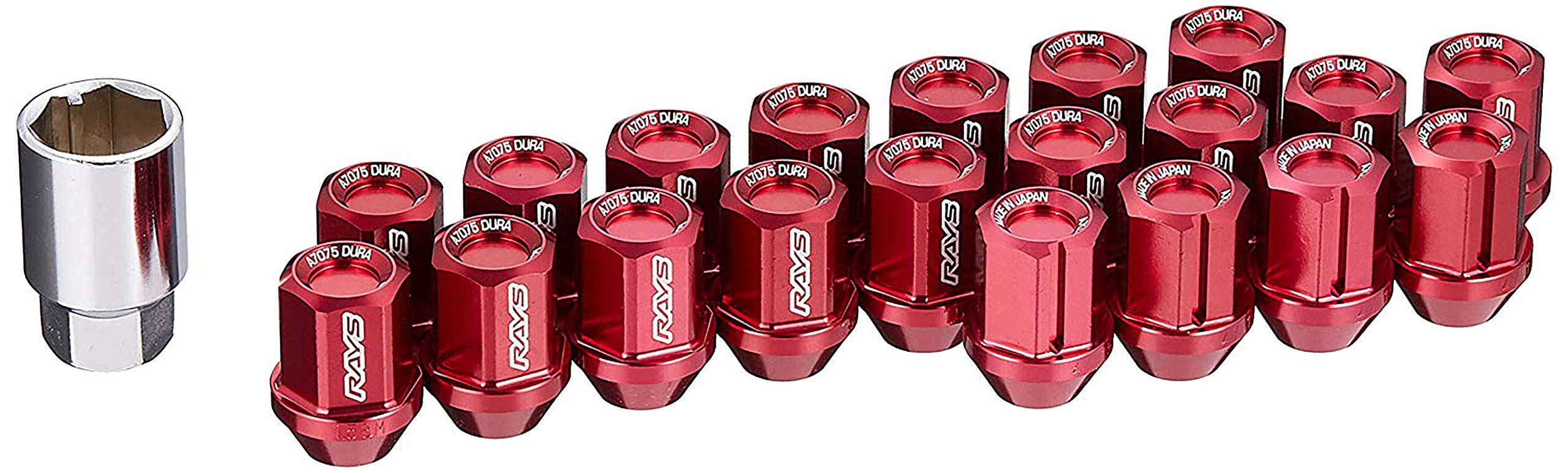 

Комплект дюралюминиевых гаек-секреток RAYS для L32 M12 x Красный 74020001103RD и 5H, 1.5, Анодированный,