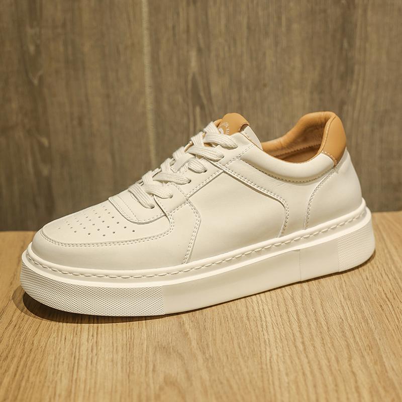 Fashion Spring Autumn Leather Casual Sneakers for Men Fashion Soft-soled Non-slip Men's Board Shoes Designer Platform Male Sports Shoes