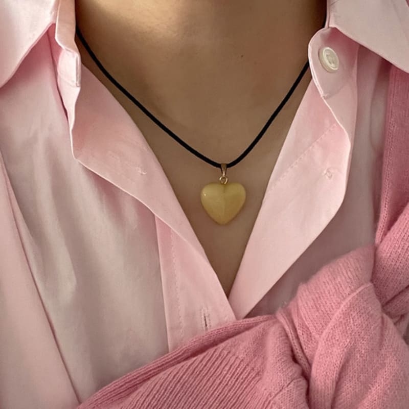 OUI SAY YES! Heart Pendant Necklace_NC238