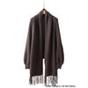 Women's Wool Cardigan with Tassels, Loose Fit, Autumn/Winter Fashion Shawl Jacket Sweater