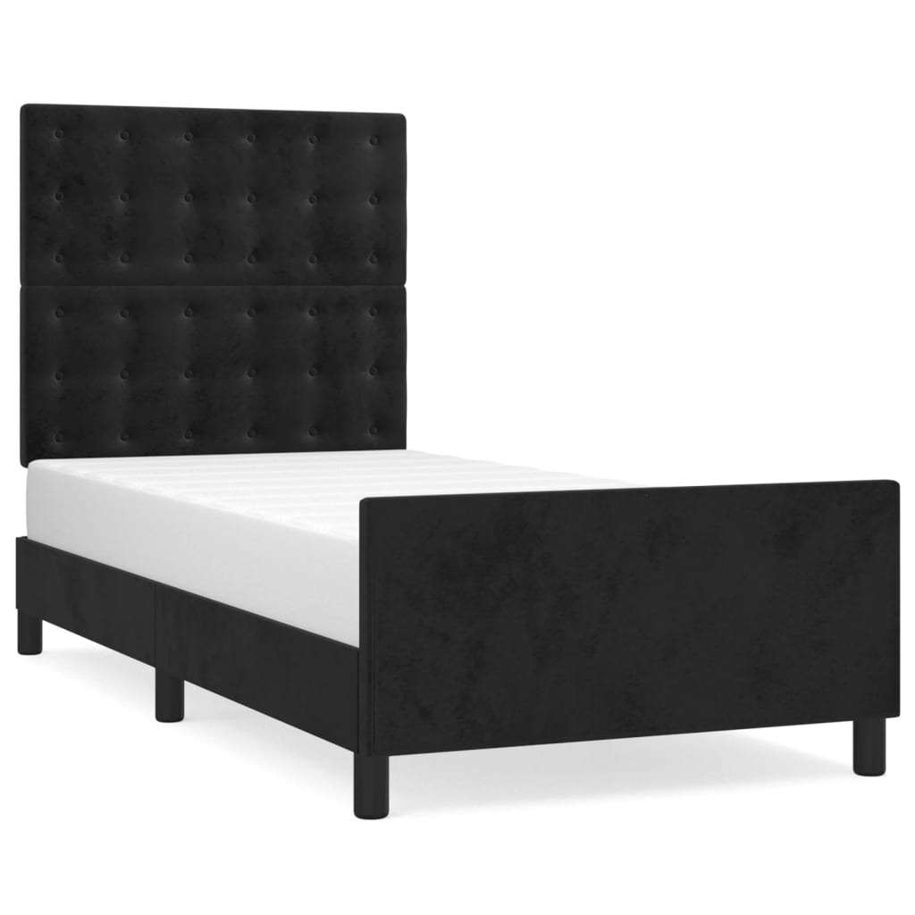 Bed Frame with Headboard Black 80x200 cm Velvet