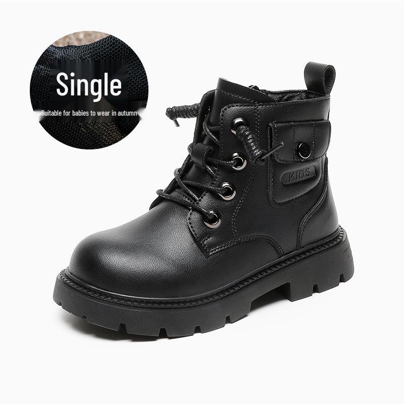 2025 Autumn/Winter New Martin Boots - Boys' & Girls' Fleece-lined Soft Sole Cotton Boots, British Style