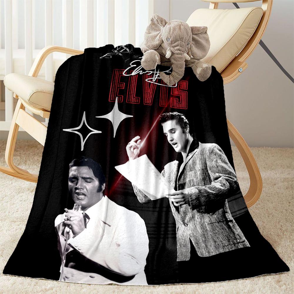 Elvis: Iconic Legend Blanket Warmthful Decor Suitable for Picnics Livingroom Bed Four Seasons Universal Digital Print