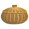 Vintage Pumpkin-Shaped Wicker Basket With Lid For Fruit And Snack Storage Decorative Home Accessory
