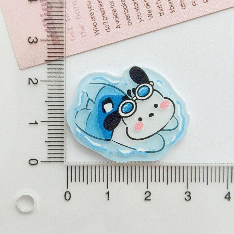 10Pcs New Acrylic Kawaii Cartoon Anime Summer Fun Series Clip Book Diy Jewelry Party Children Gift Hairpin Accessories A105