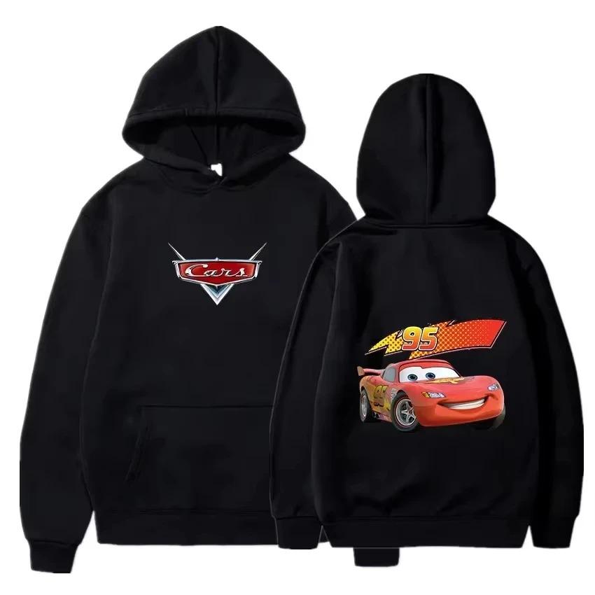 Autos Cartoon Print Hoodies Lightning McQueen Hoodies Oversized Anzug Herren Damen Sweatshirt Partneroutfit Kleidung