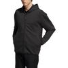 Adidas Solid Color Brand Logo Print Zip Hooded Jacket Men Outerwear Black GT3303