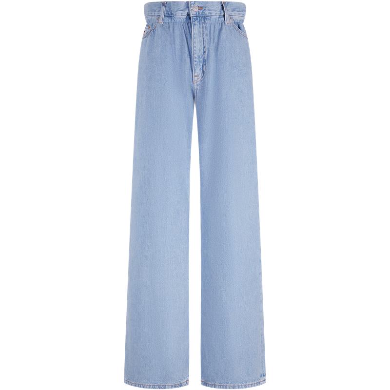 

TOMMY JEANS Women s Loose Wide-Leg Pleated Waist Jeans 25