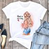 Fashion Flower Girl Graphic Print T Shirt Women Unisex Casual Crew Neck T Shirt Short Sleeve T Shirt Unisex