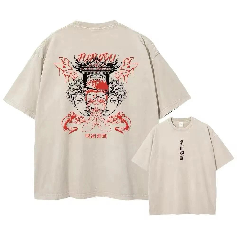 Anime Jujutsu Kaisen Hip Hop Streetwear Harajuku T Shirt Print Tshirt Men 2XL