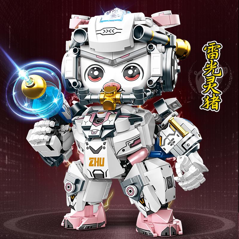 Chinese Zodiac Animal Building Block Set Toy Mechanical Model, Children's Educational Assembly Toy for Collection, Display and Gifting