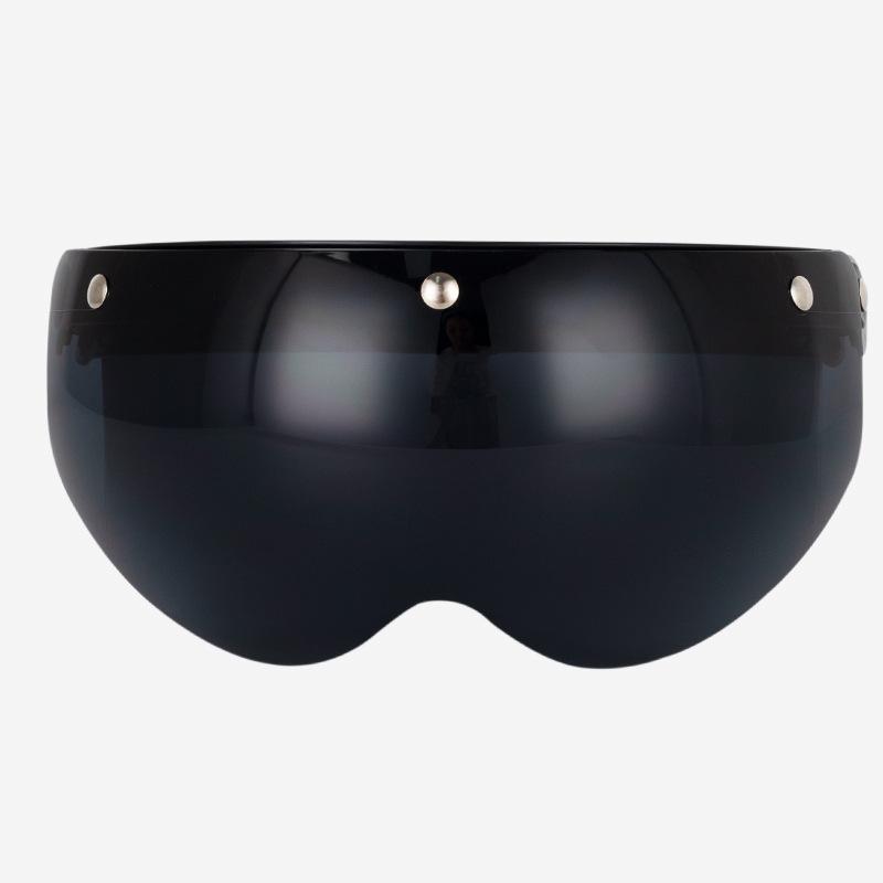 Motorcycle Helmet Lenses Harley Retro Half Helmet W Lenses Three Button Helmet Accessories Flight Helmet Safety Lenses