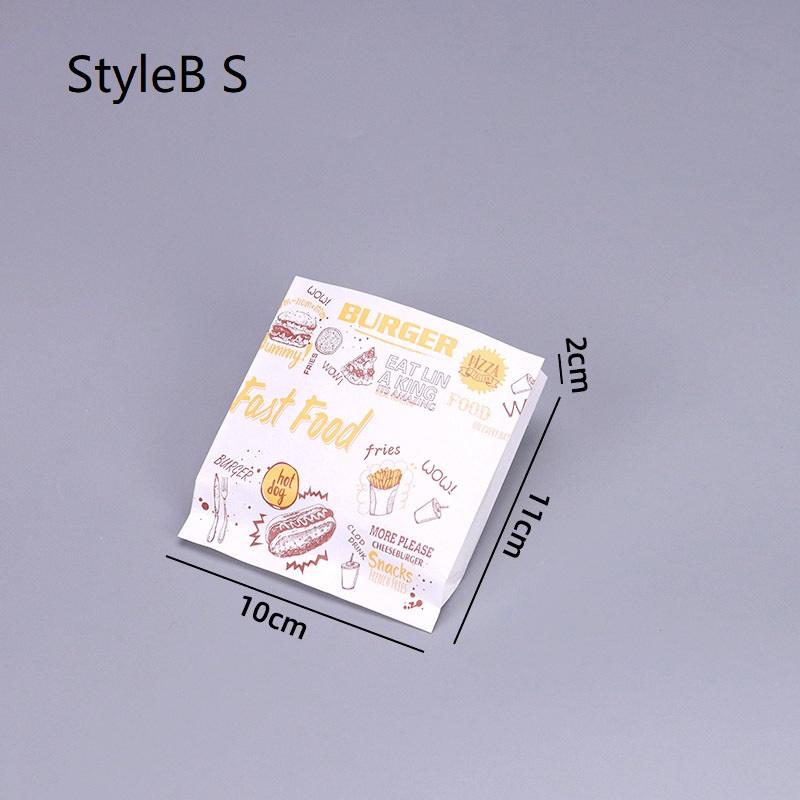 

90/100Pcs Oil-Proof Paper Bag Non-Stick Food Packaging Bag French Fries Sandwich Pancake Burger Oil-Proof Paper Bag Kitchen Tool