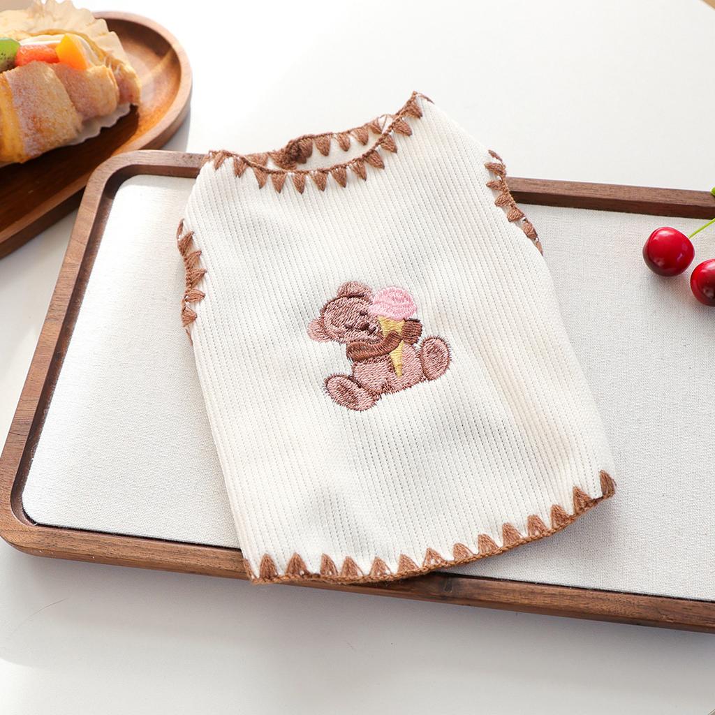 Pet clothes autumn and winter new small dog puppies happy dog cat warm and comfortable new ice cream bear vest